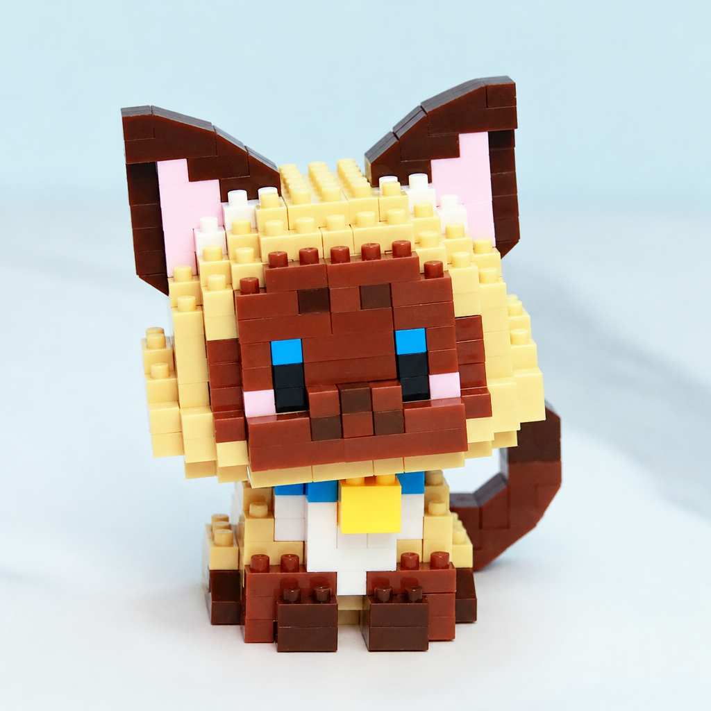 Chibi brick cat, front view