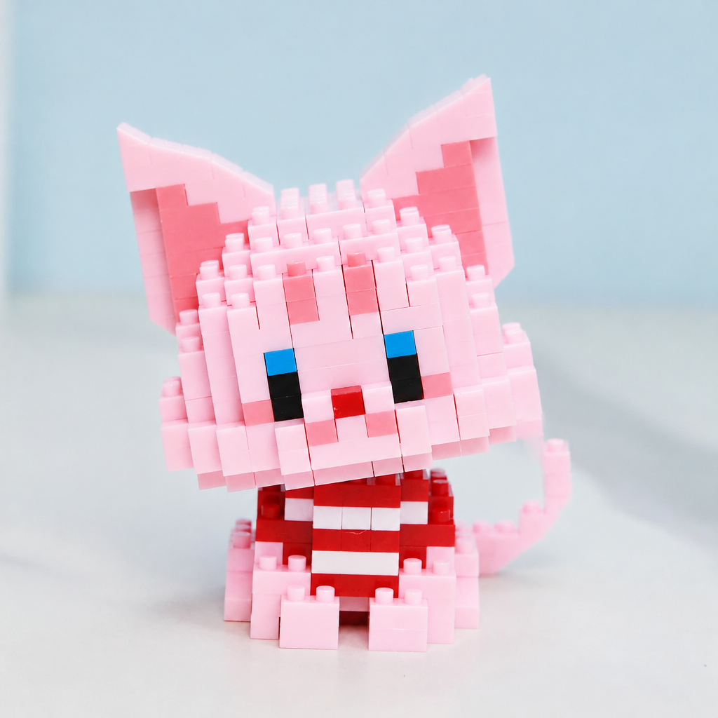 Chibi brick cat, front view