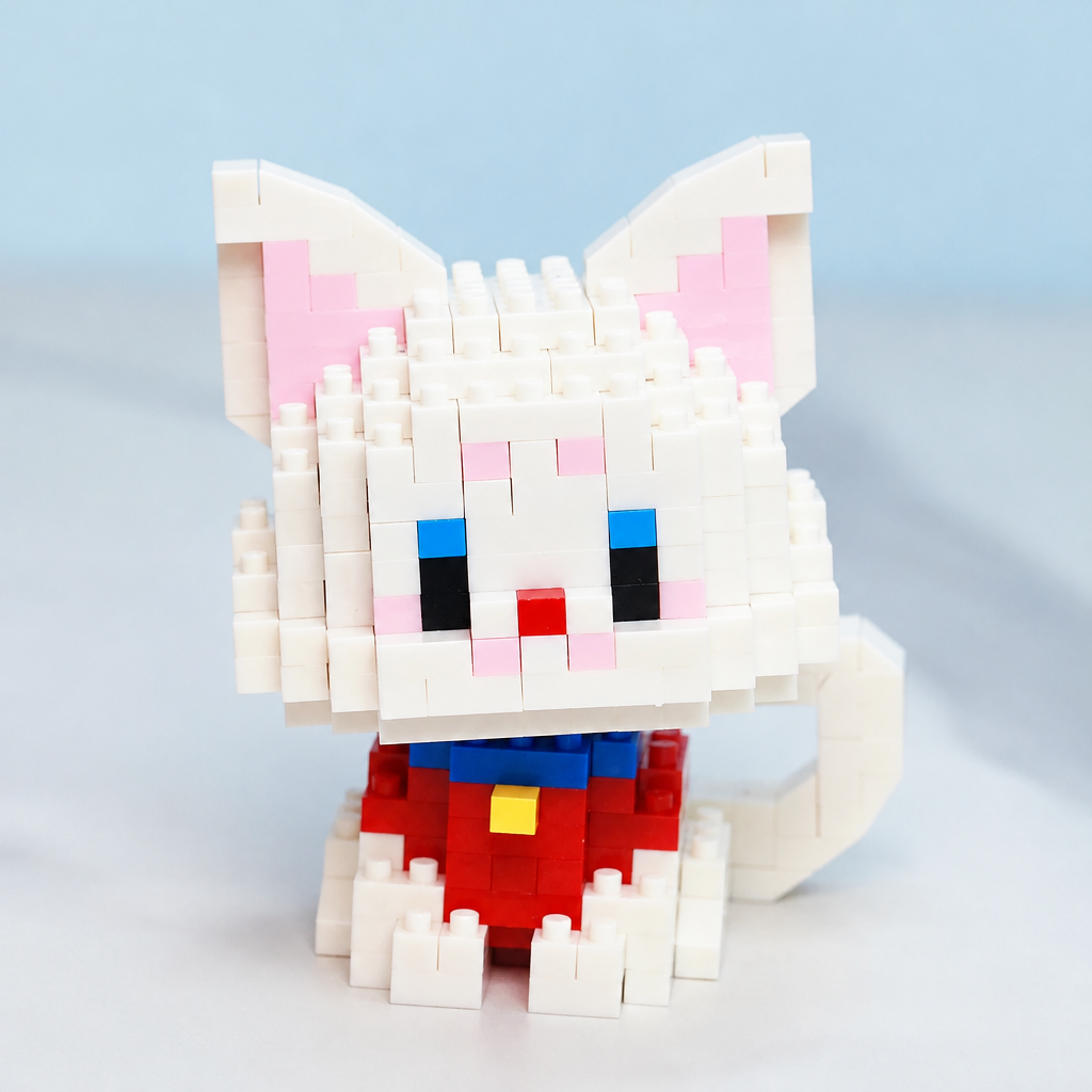 Chibi brick cat, front view